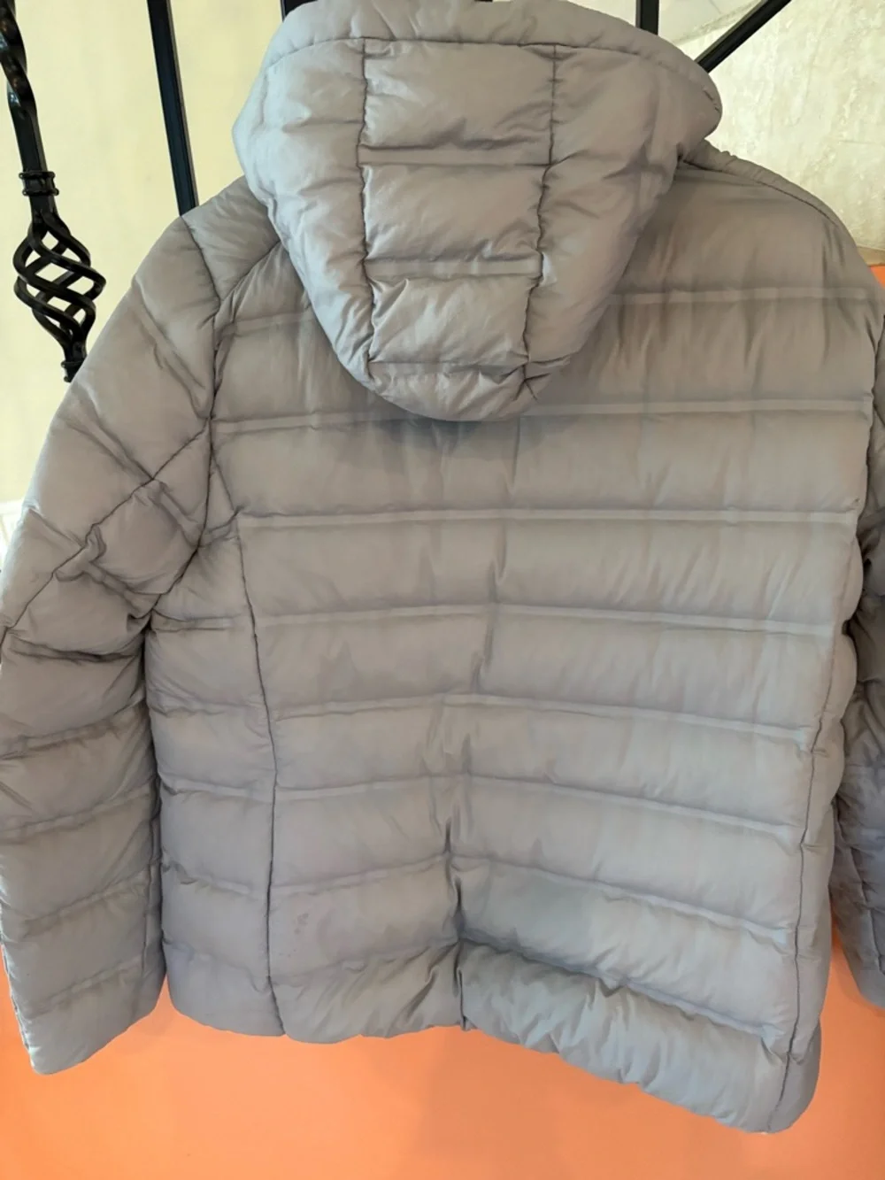 Uniqlo Light Gray Hooded Puffer Jacket - Picture 5 of 6